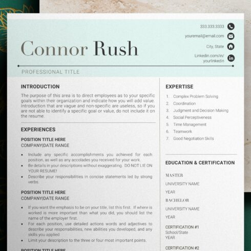 Resume / CV with bonuses! - Connor cover image.