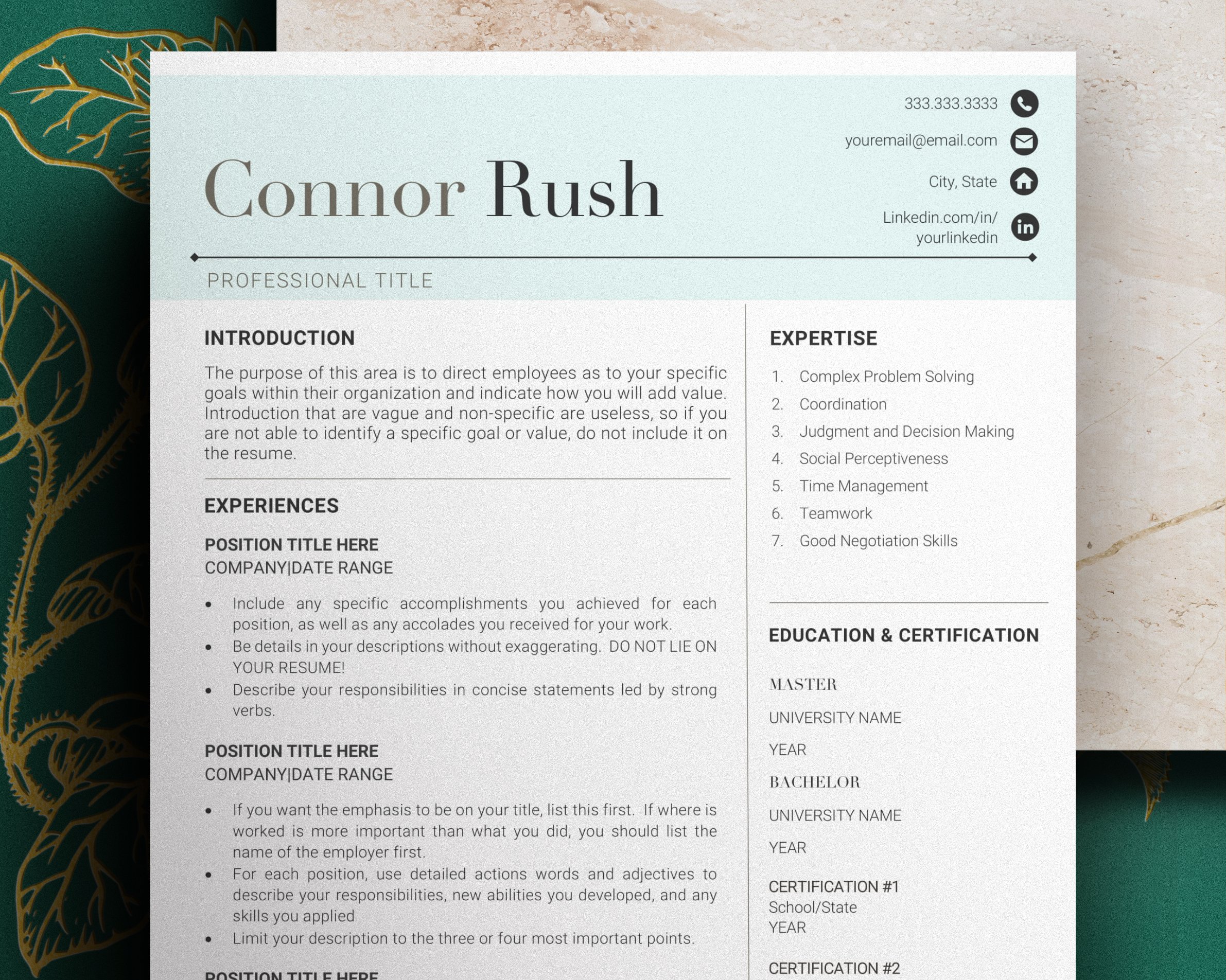 Resume / CV with bonuses! - Connor cover image.