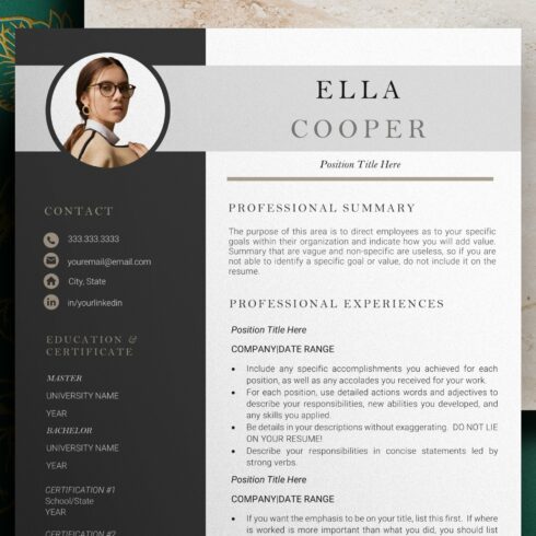 Modern Resume / CV Template - Ella cover image.