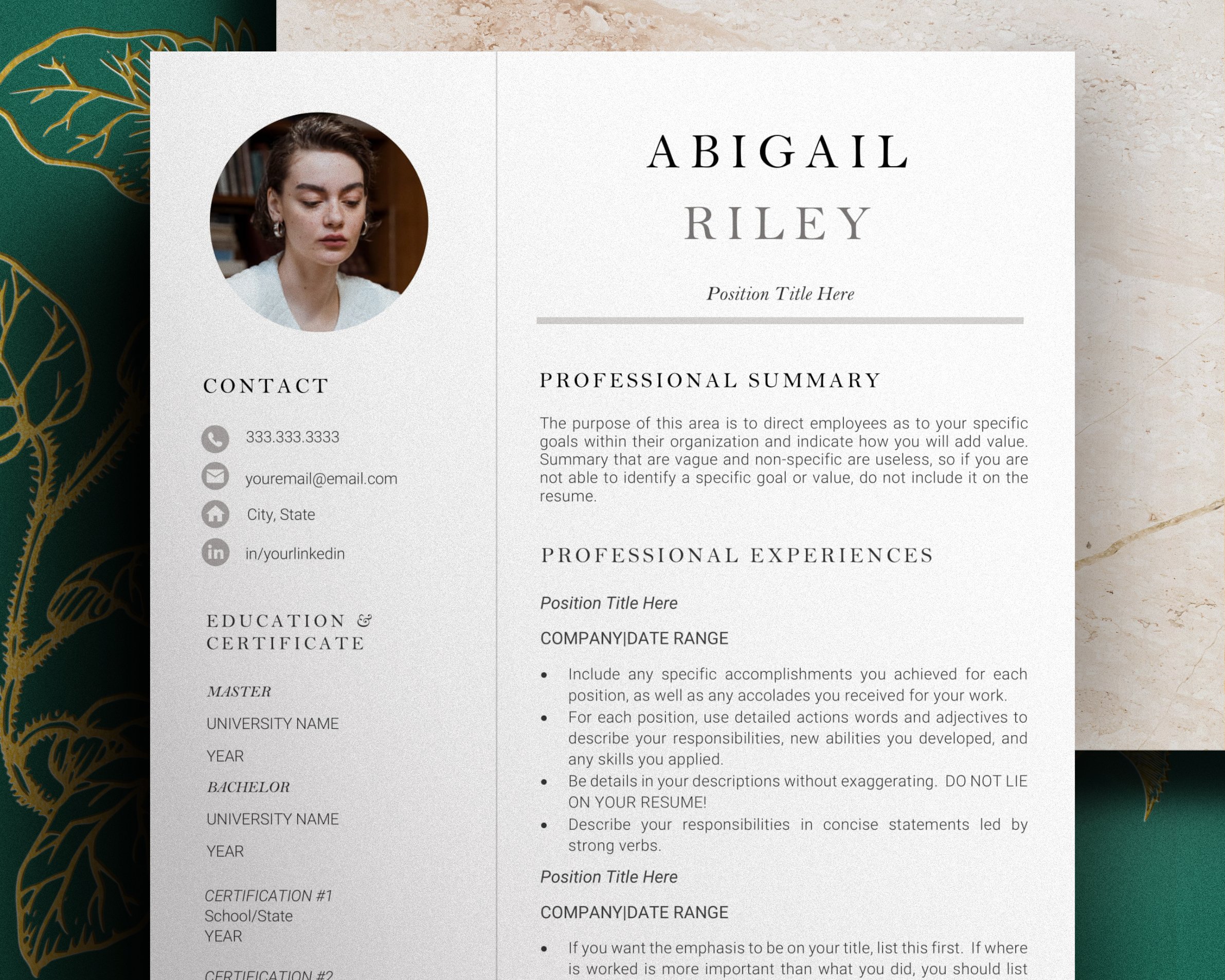 Minimalist Resume Template - Abigail cover image.