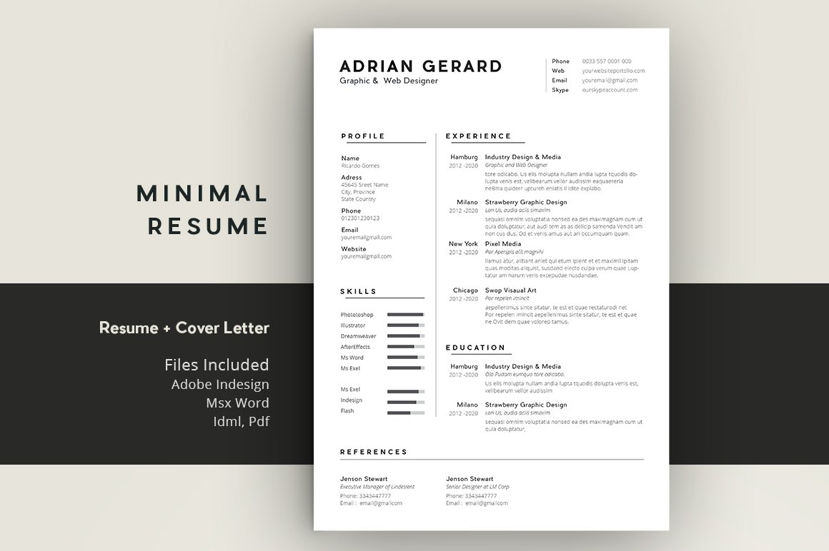 Minimal Resume preview image.