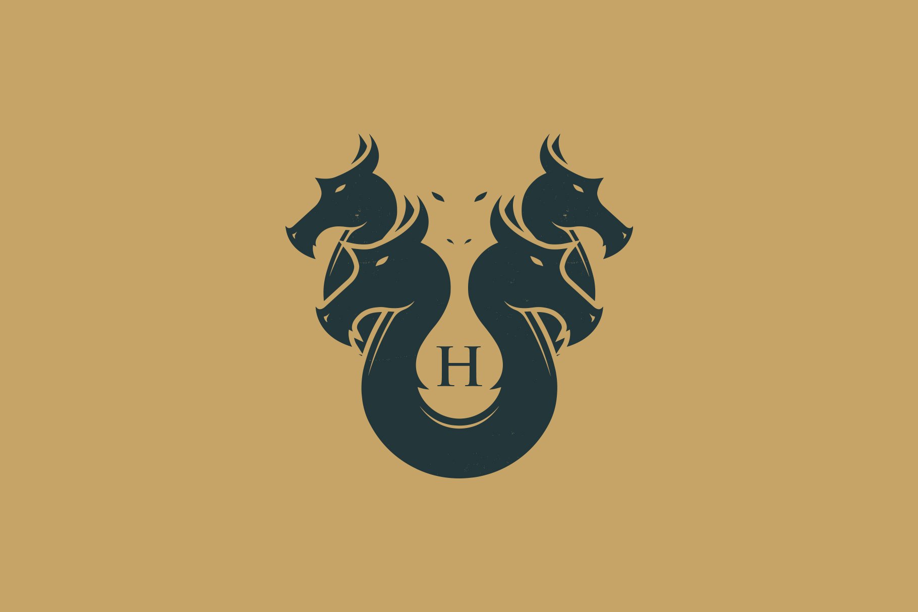 Hydra Heads Vintage Logo Template