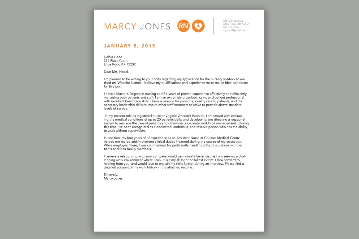 Letterhead for a company with orange letters.
