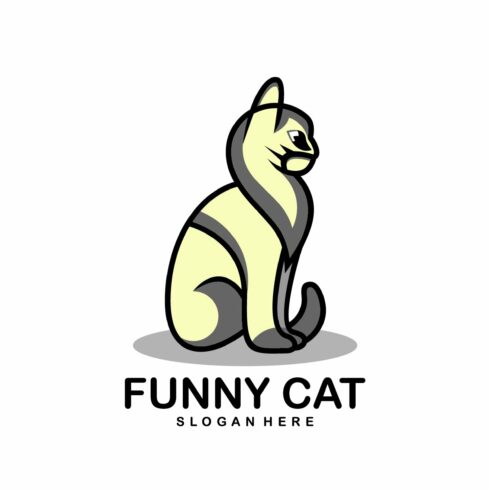 premium design funny cat logo color cover image.