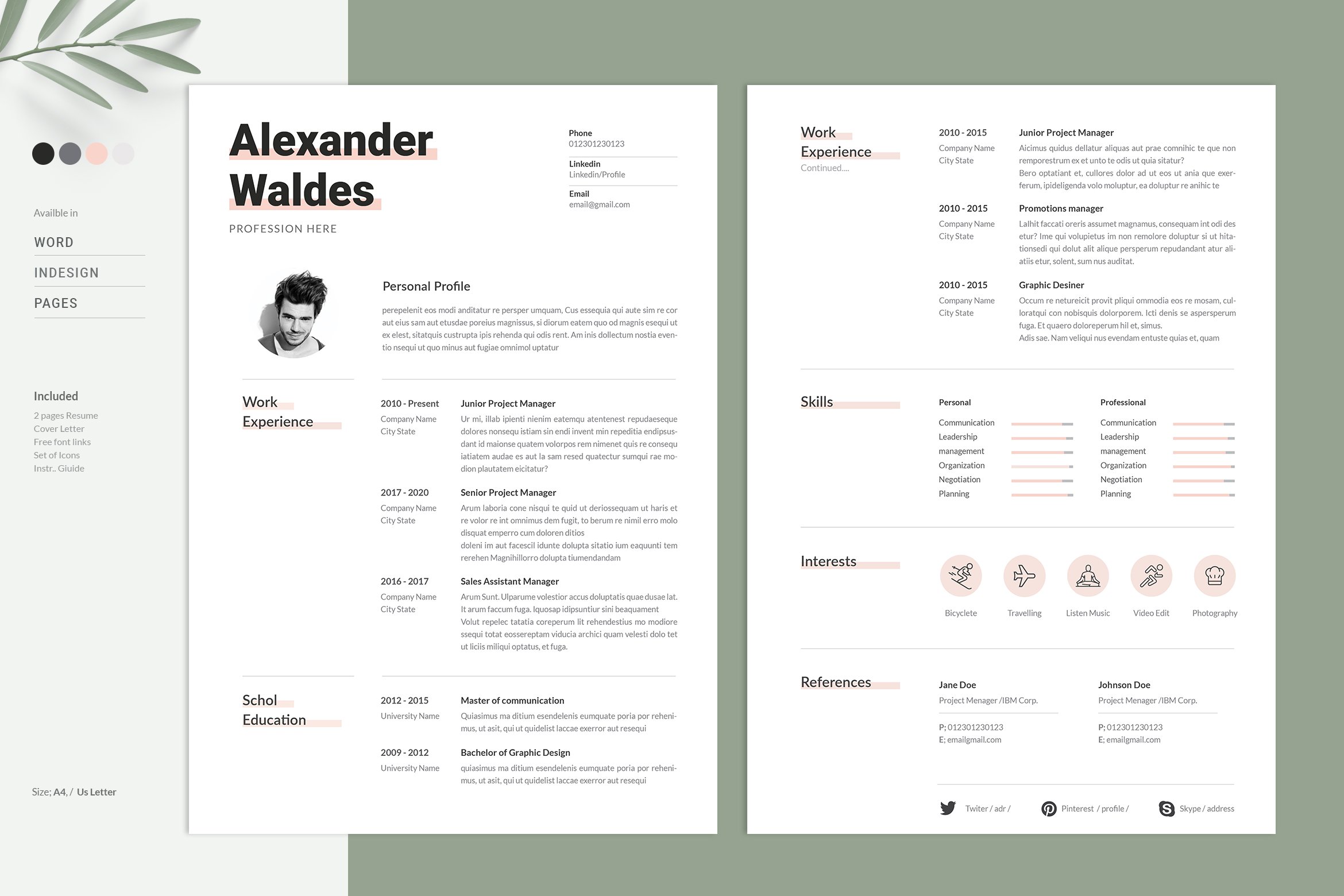 Creative Resume Template preview image.