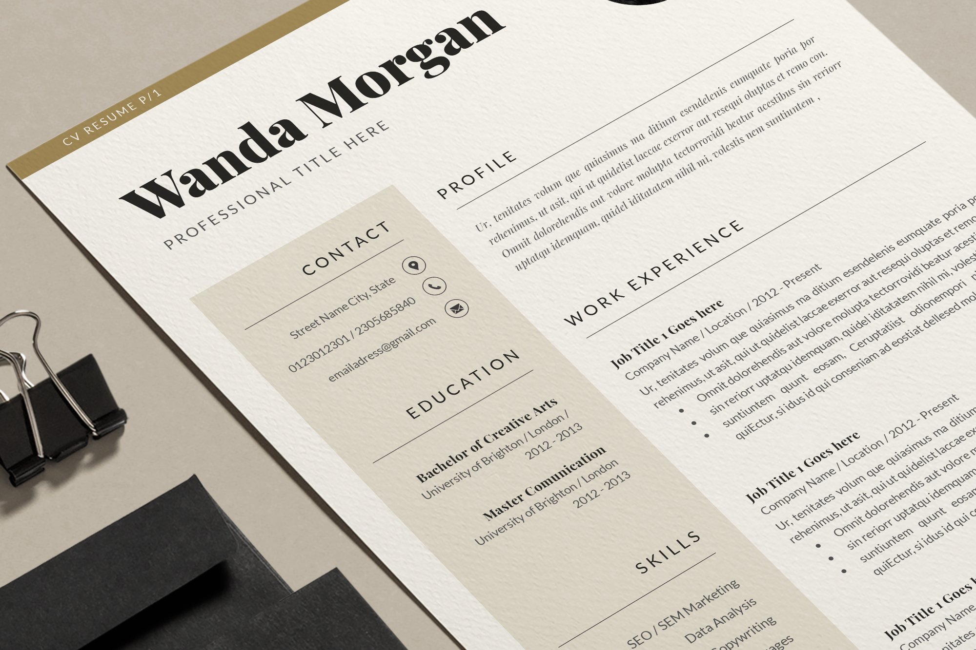 Resume Template / Cover Letter preview image.