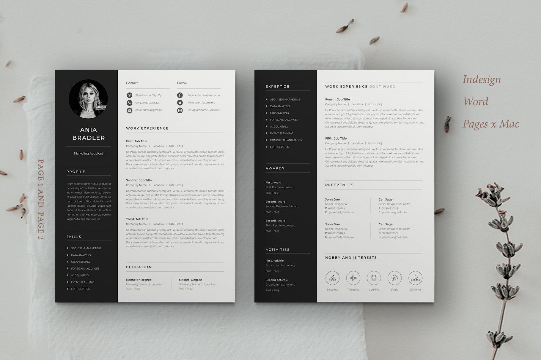 Resume Template | Ania preview image.