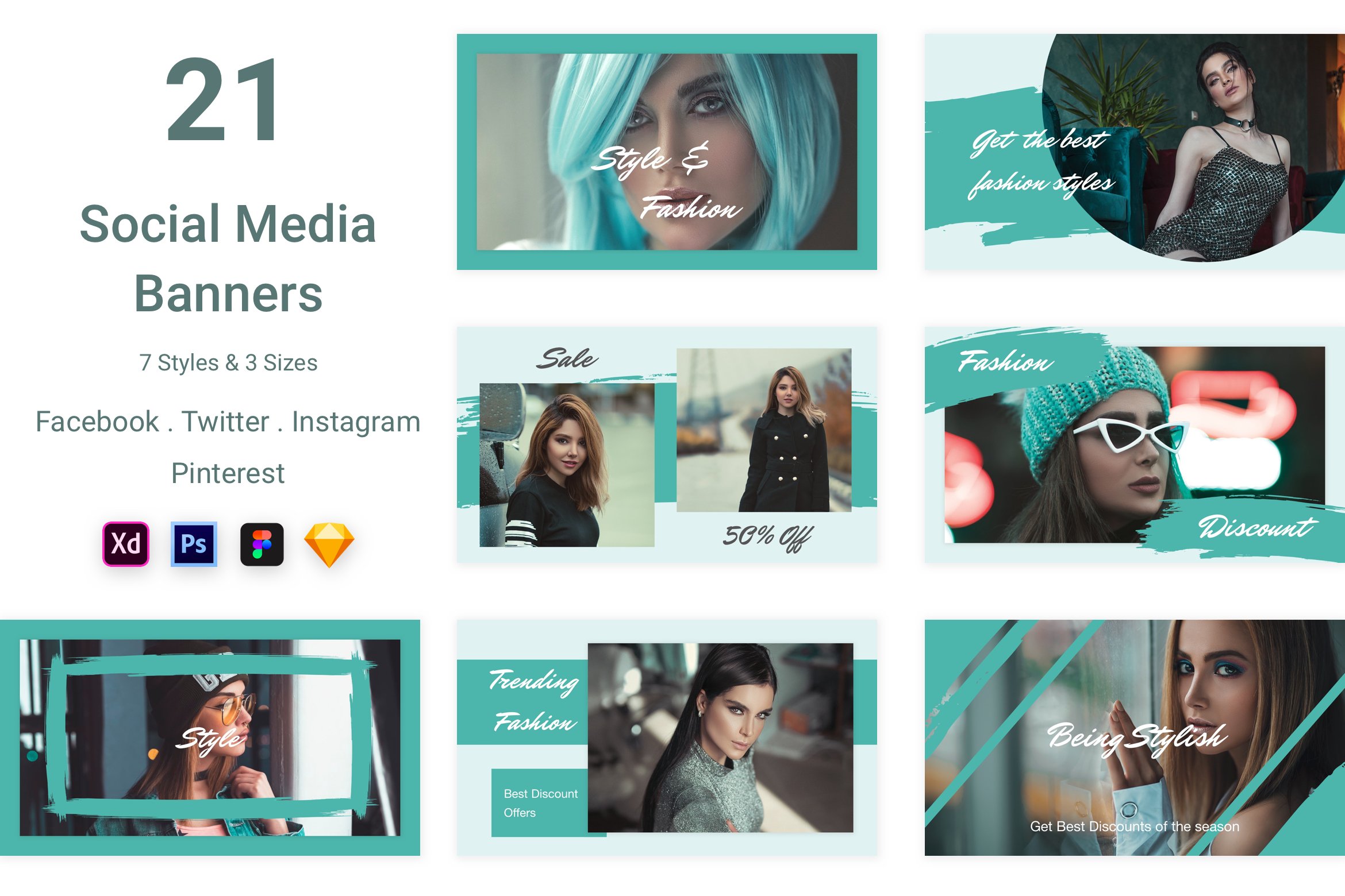 21 Social Media Banners Kit (Vol. 4) cover image.