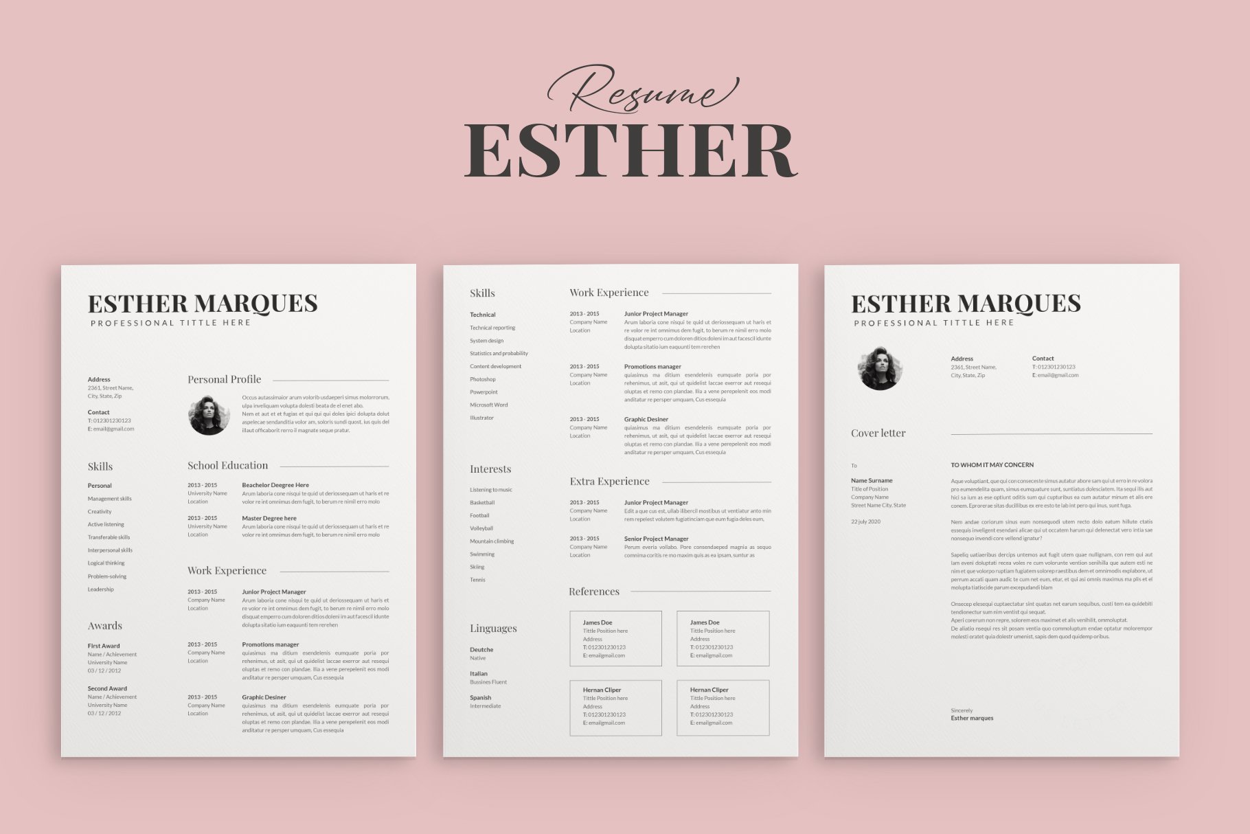 Resume Template / Cv preview image.