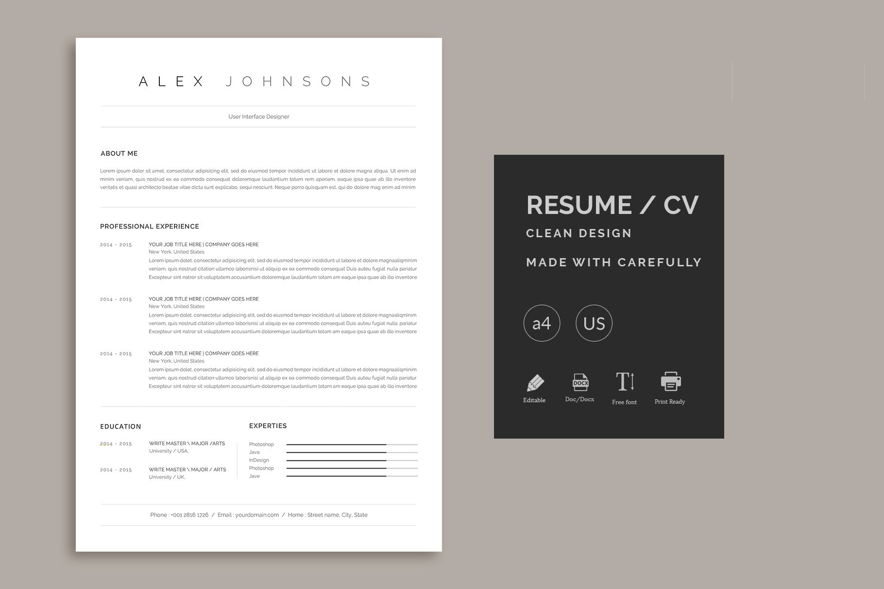 Word Resume preview image.