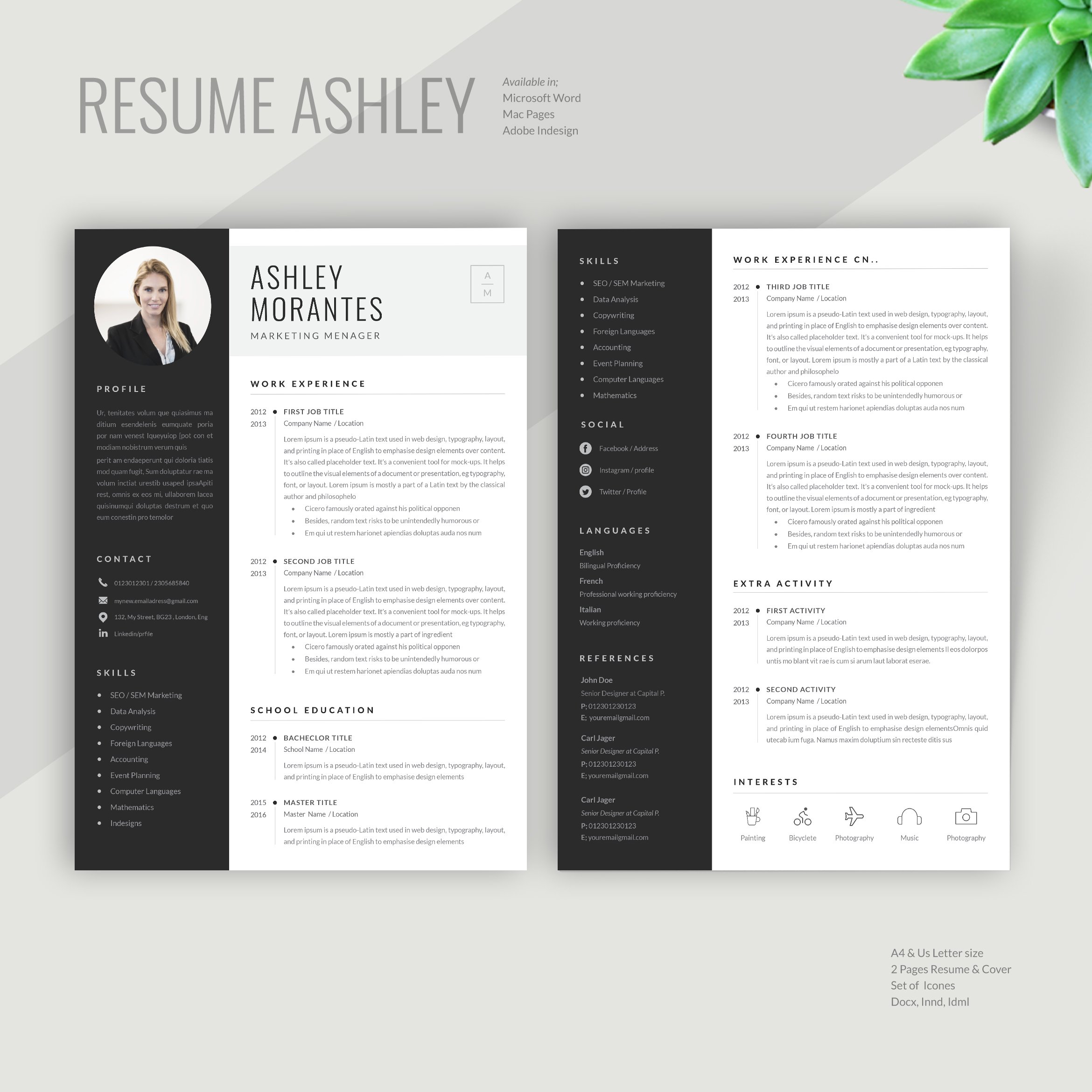 Resume Template Ashley preview image.