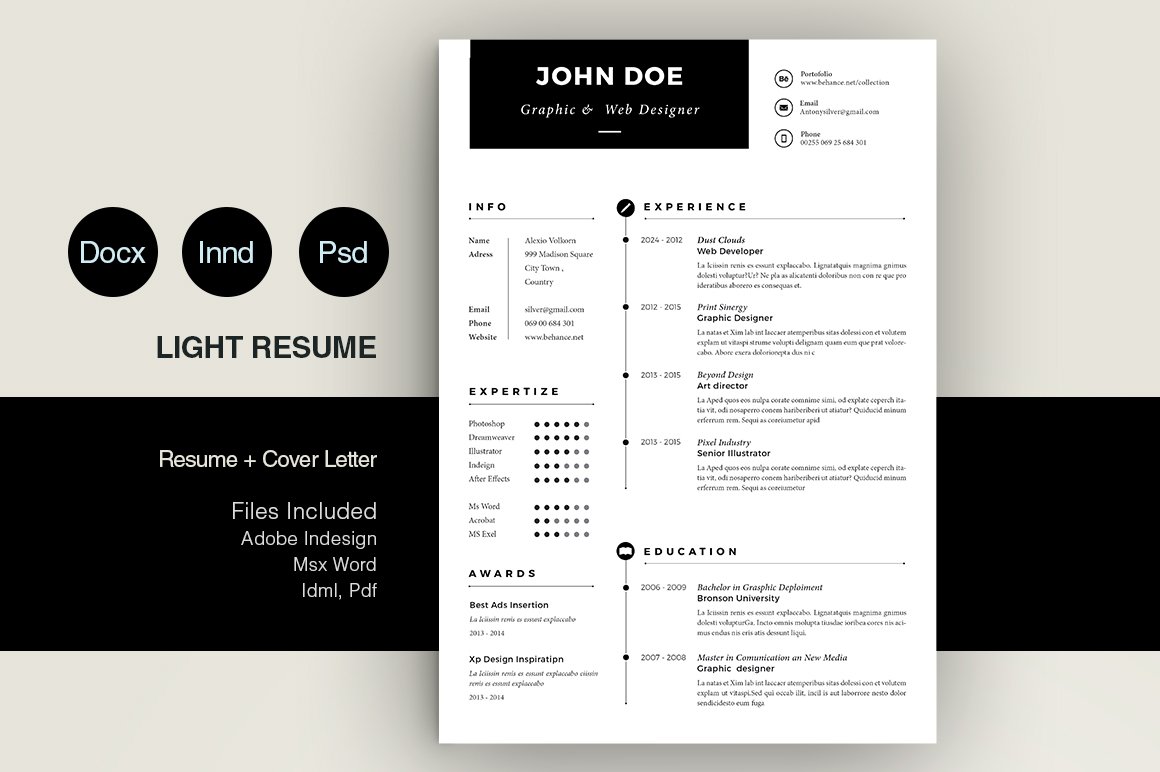 Simple Resume preview image.