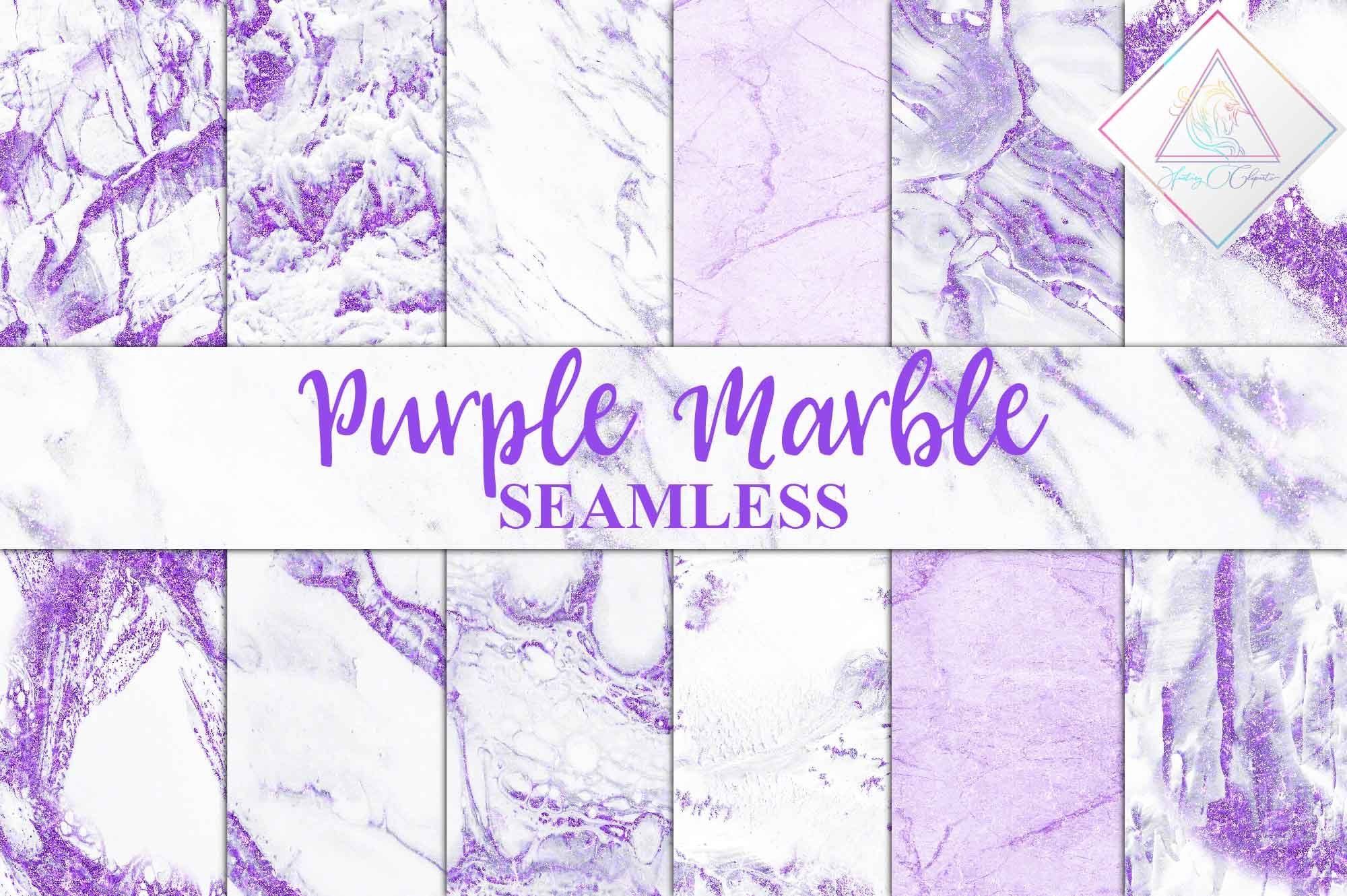 Seamless Purple Marble Digital Paper cover image.