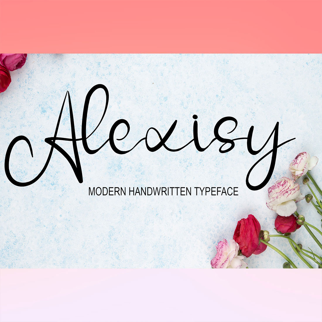 Pink and blue background with flowers and the words aloisy.