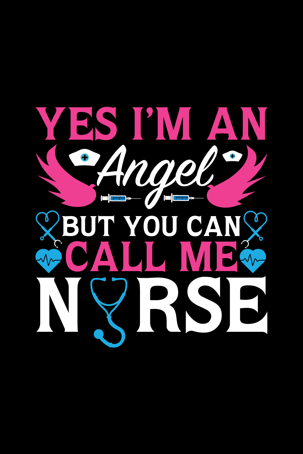 Simple Nurse T shirt design pinterest preview image.