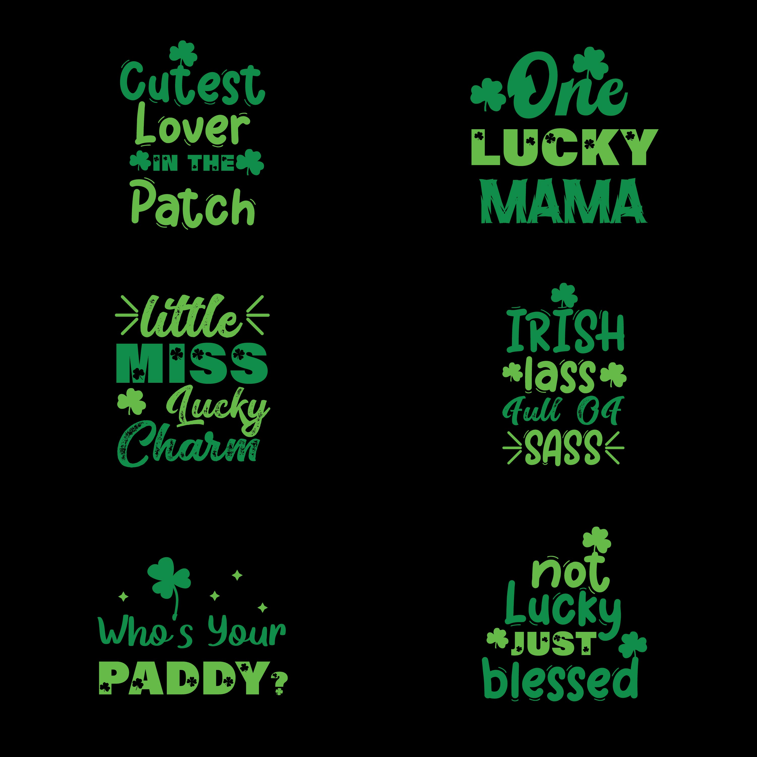 Set of four st patrick's day stickers.