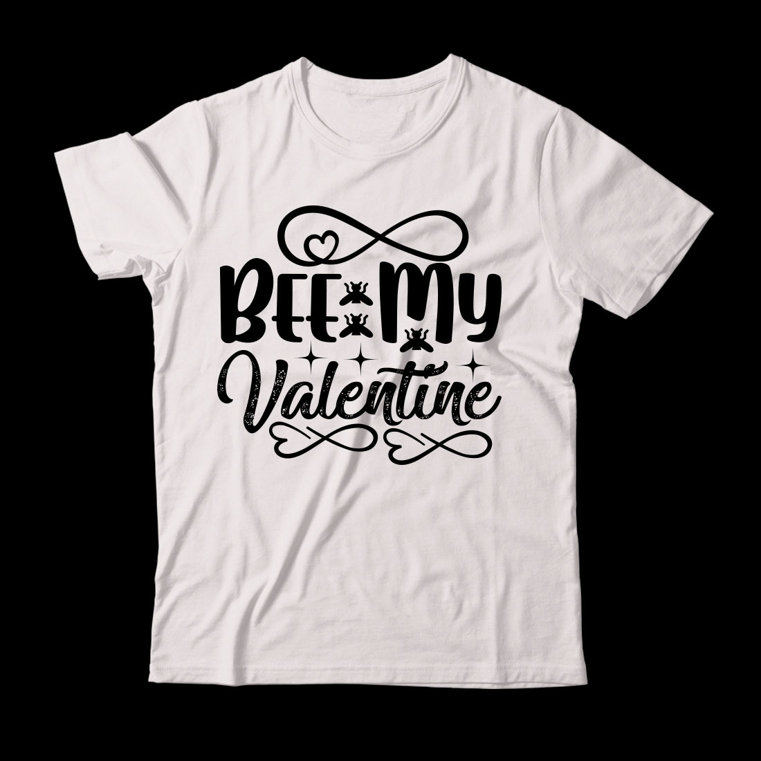 White t - shirt that says beemy valentine.