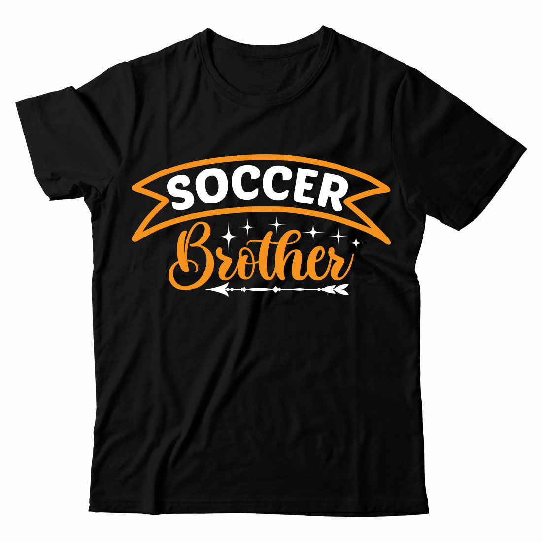 Black t - shirt with the words soccer brother on it.