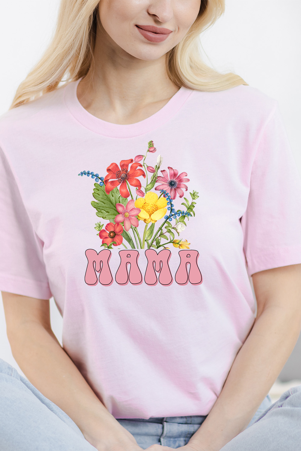 Mama and Mini, Retro Flower png, Mommy and Me png, Matching Shirt png, Boho png, Mother's Day png, Floral Mom Sublimation Designs Downloads pinterest preview image.