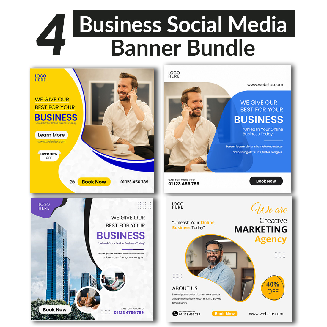 PSD digital marketing social media post design template cover image.