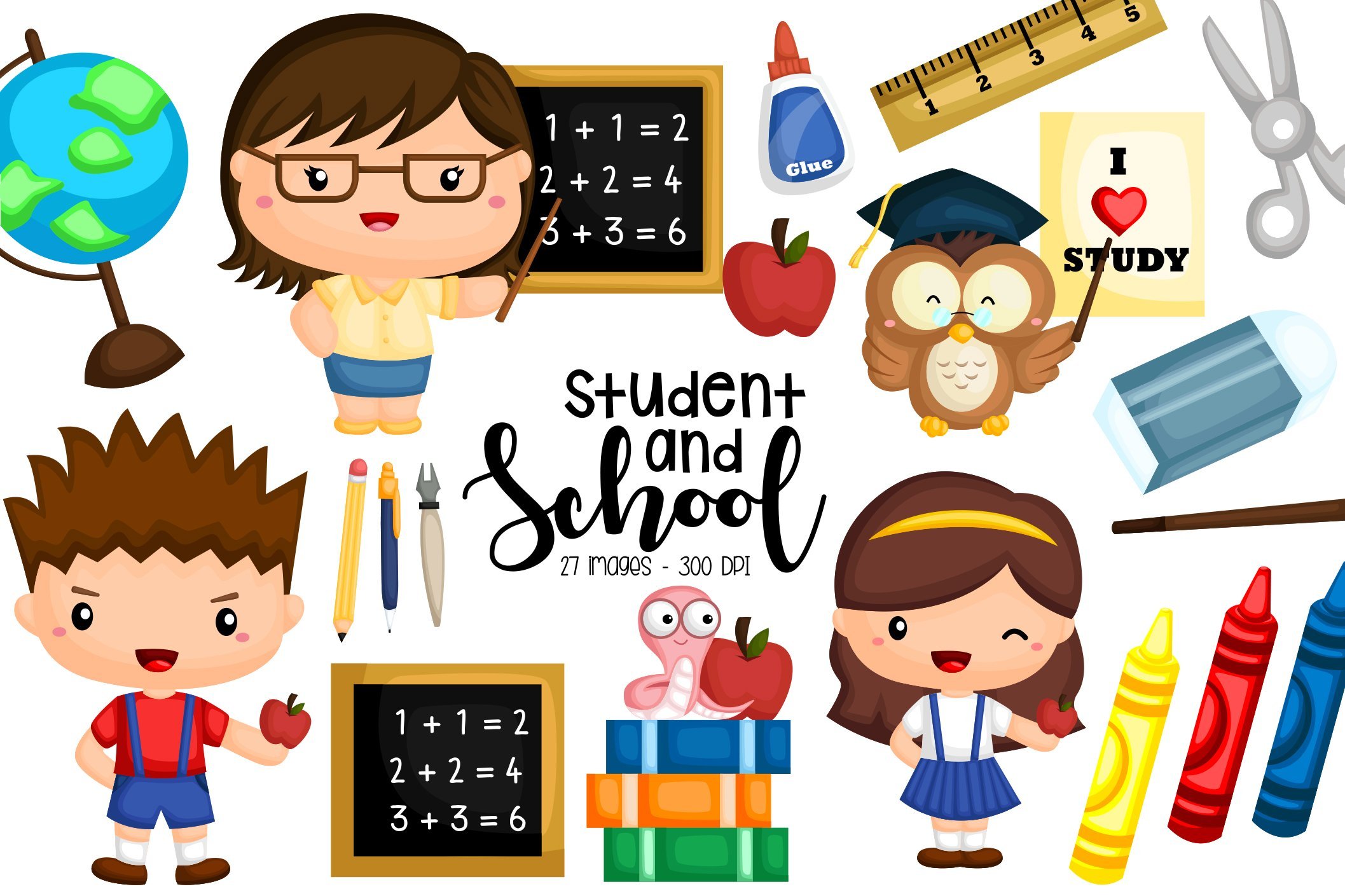 School Learning Activity Clipart cover image.