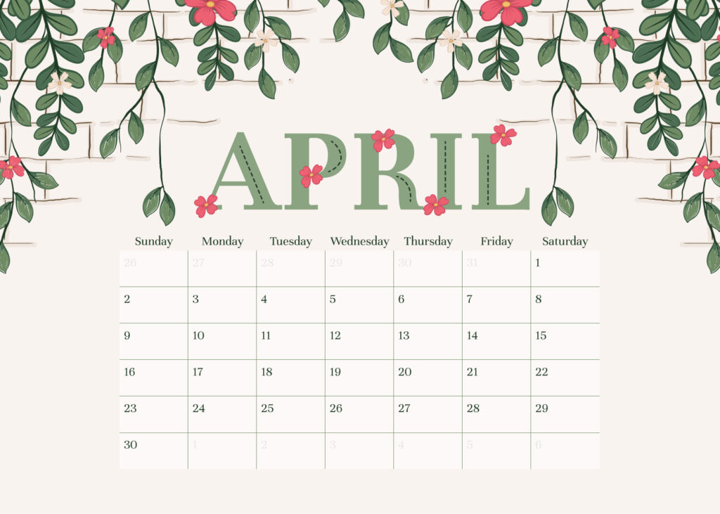 Free April Calendar – MasterBundles