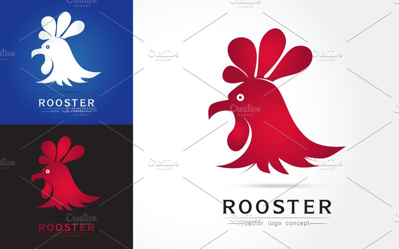 elegant logo of Rooster and cock cover image.