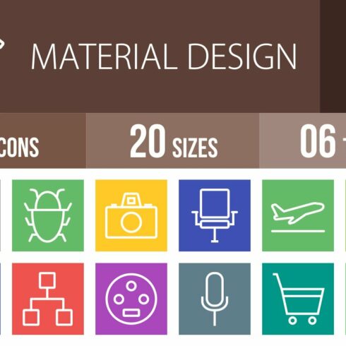 100 Material Design Line Multicolor cover image.