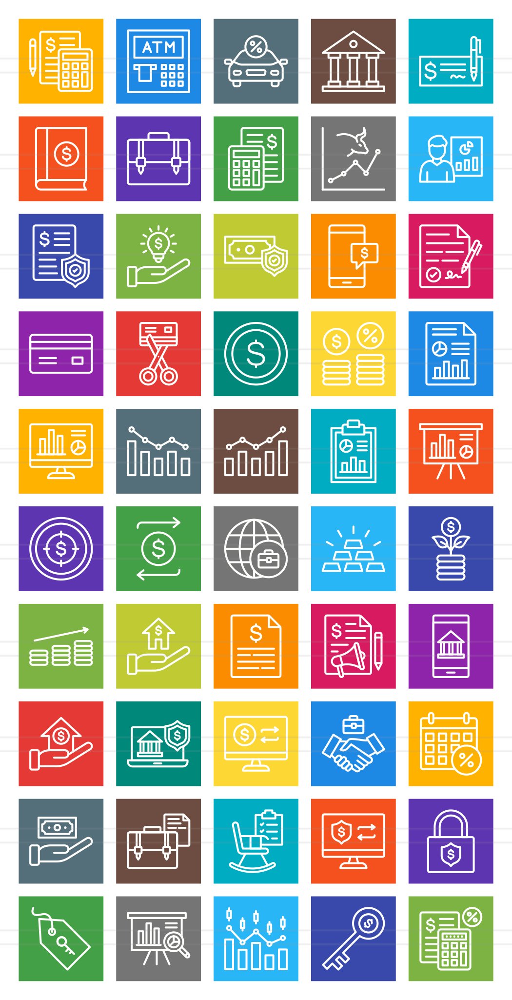 50 Accounting & Finance Line Icons preview image.