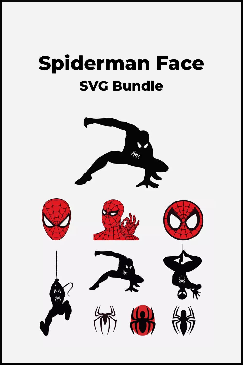 Spider Man Face Circle Silhouette Svg, Dxf Eps Pdf Png, Cric