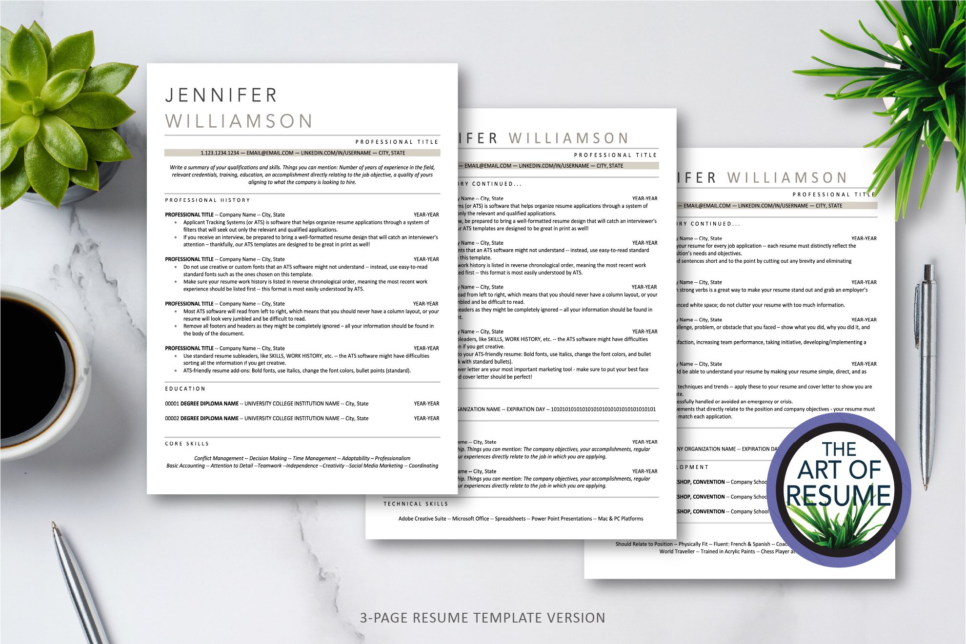 4 three resume template 108