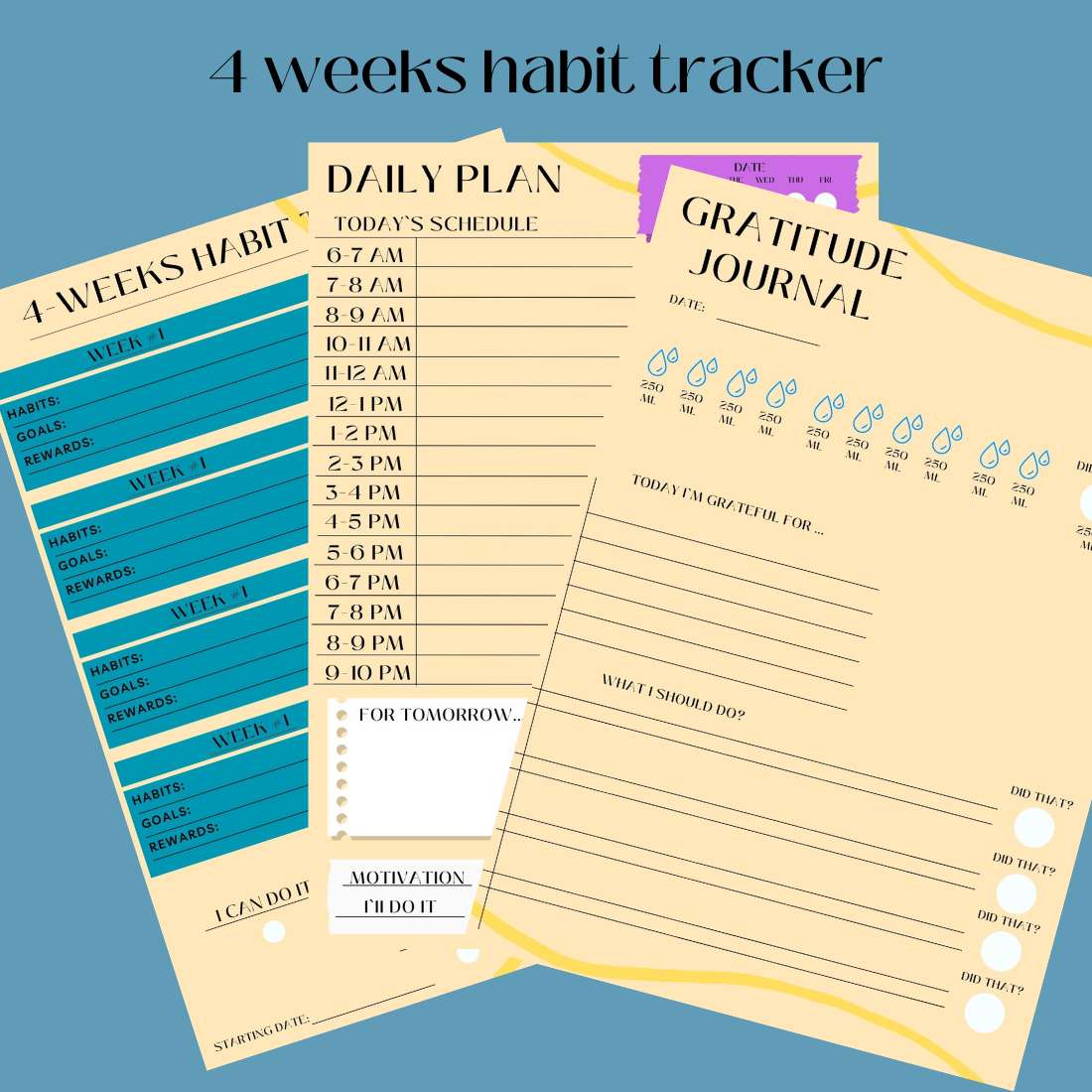 4 weeks habit tracker 1 100