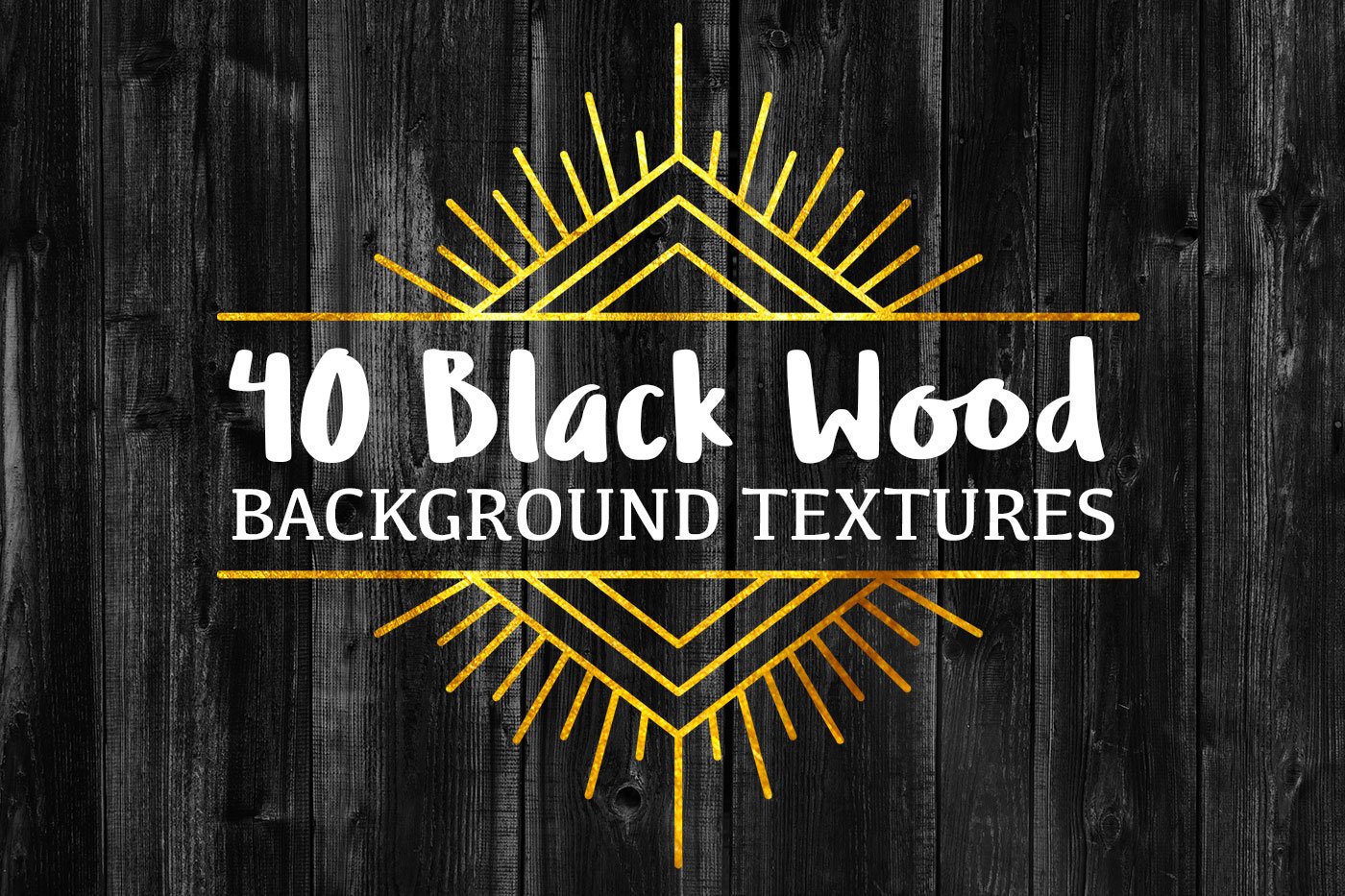 40 Black Wood Background Textures cover image.