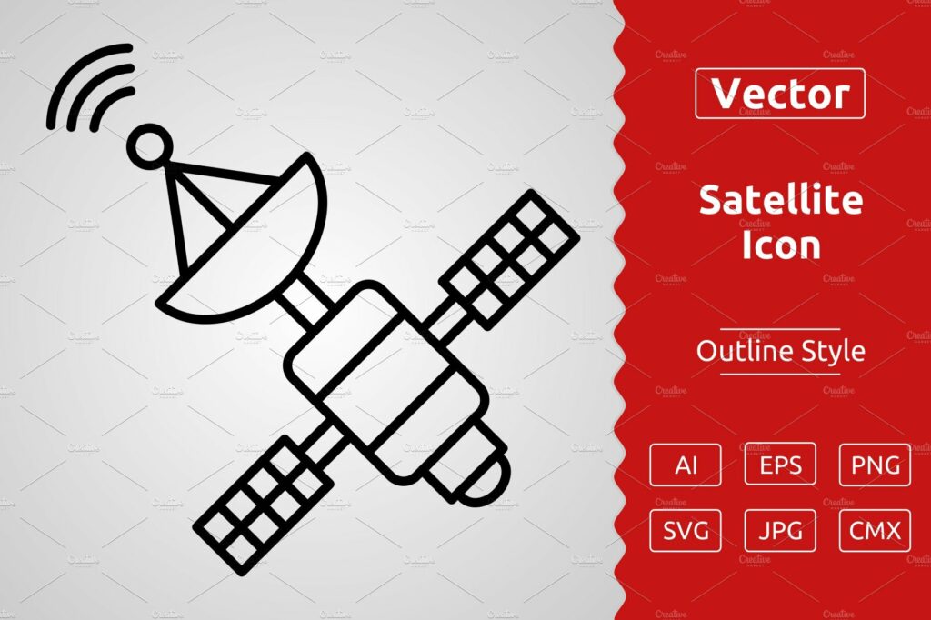 Vector Satellite Outline Icon – MasterBundles
