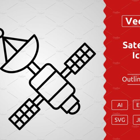 Vector Satellite Outline Icon cover image.