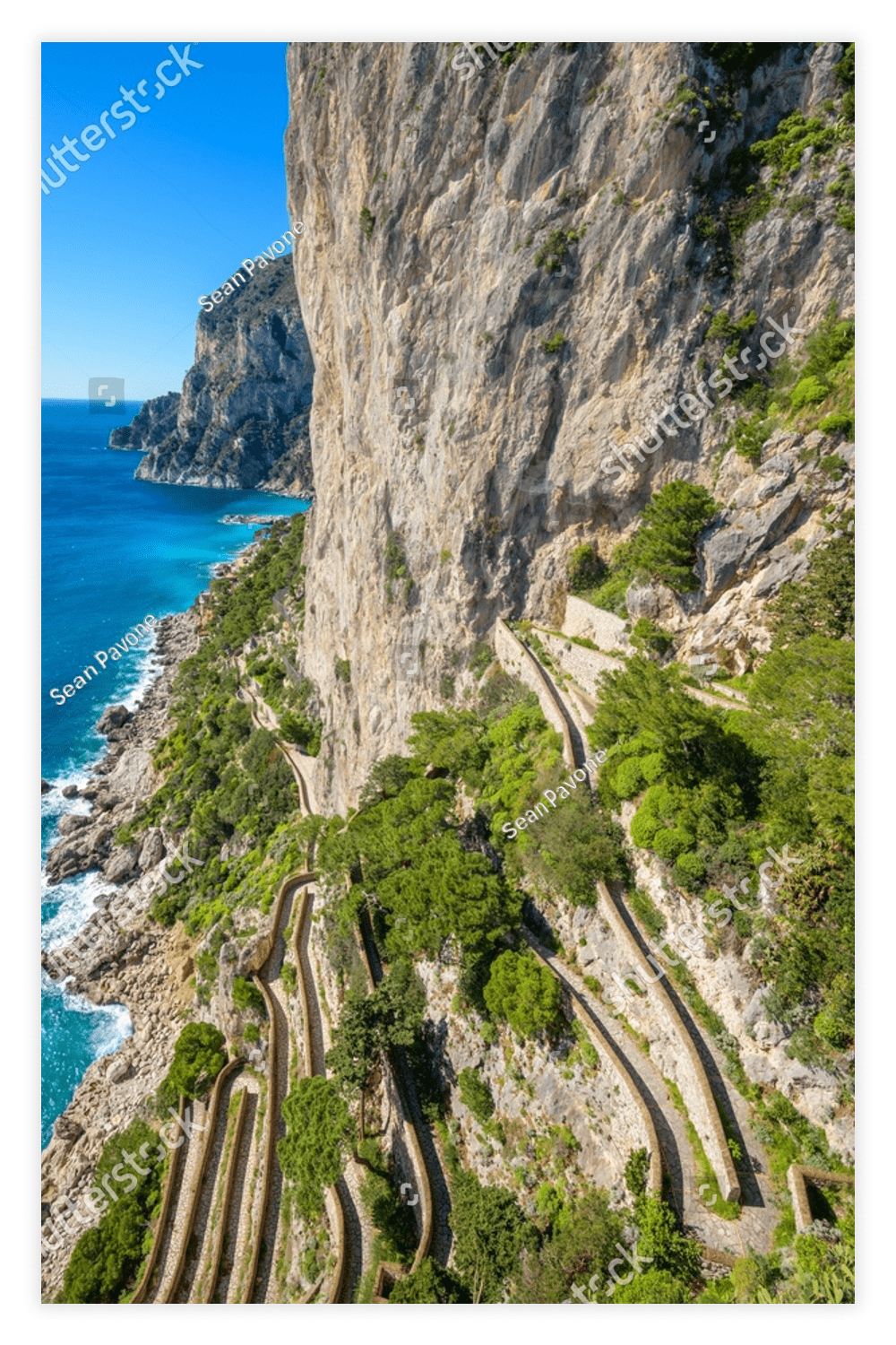 Capri, Italy from the Gardens of Augustus viewed over Via Krupp.