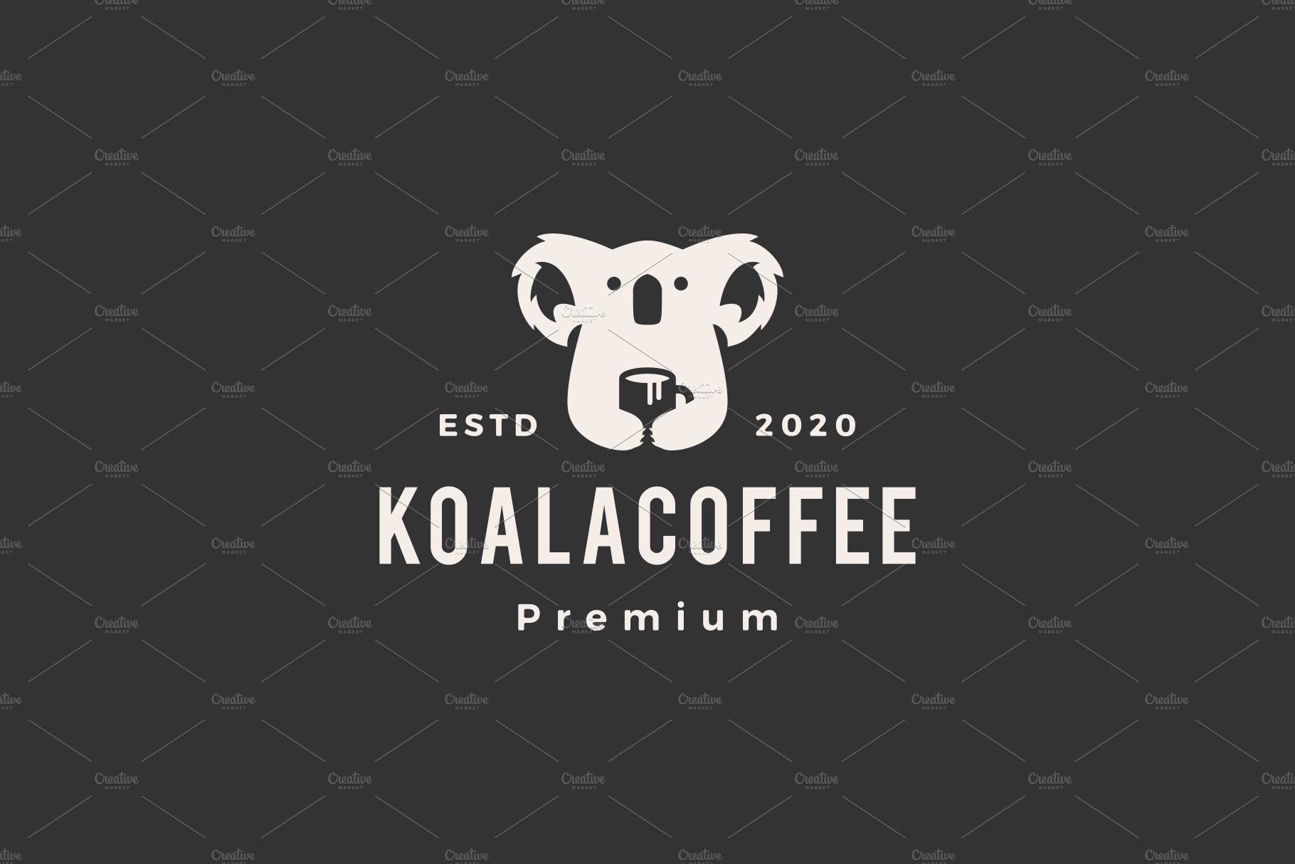 koala coffee hipster vintage logo cover image.