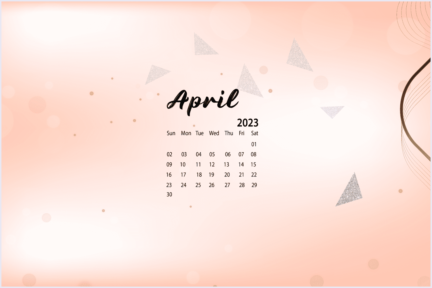 Cute April calendar featuring a fun and playful design.