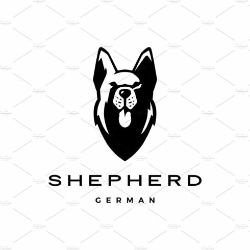 german shepherd head dog logo vector cover image.