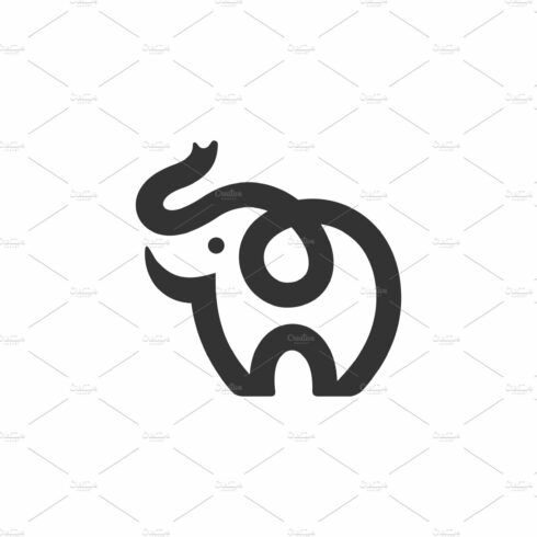 baby little elephant cub logo vector cover image.