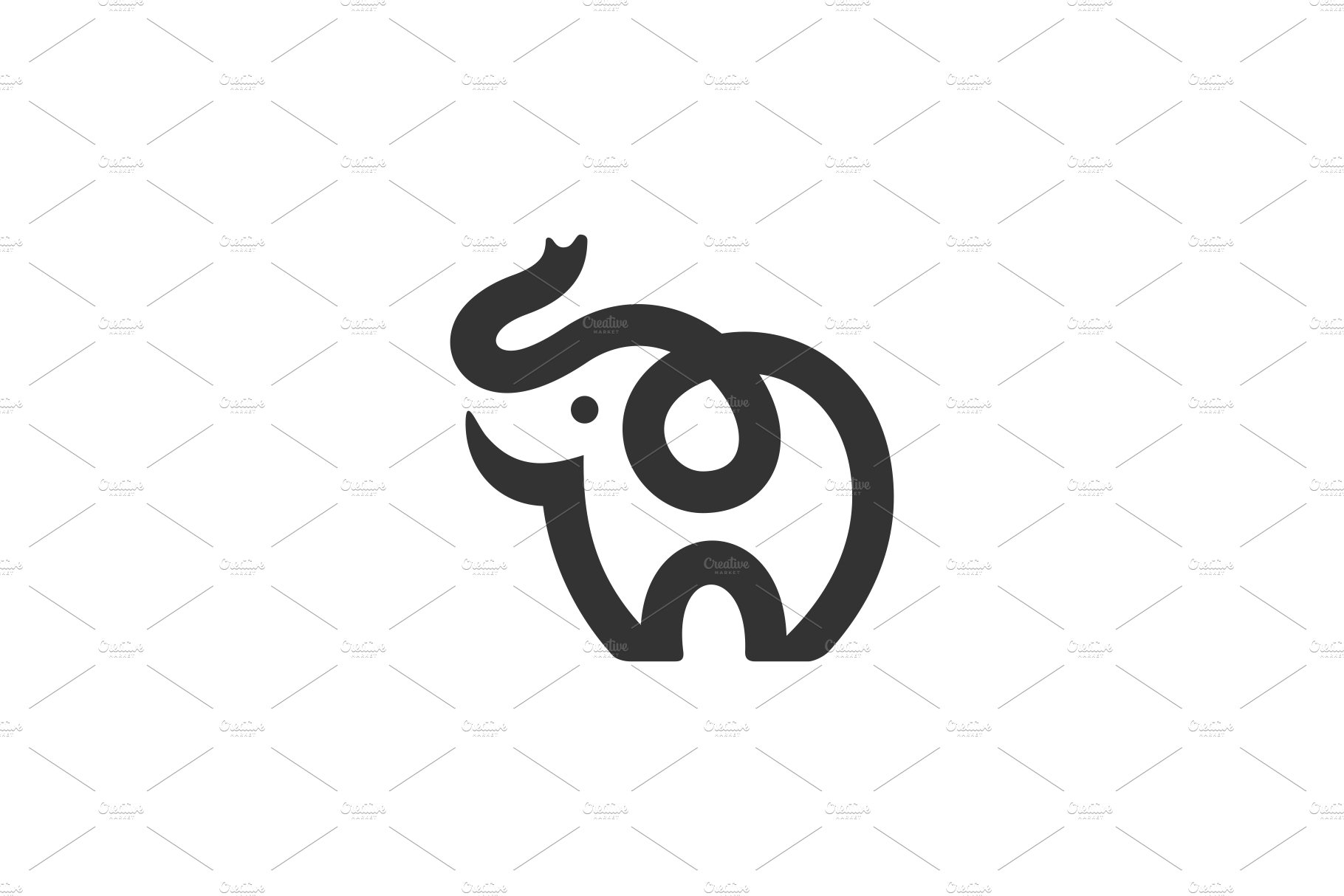 baby little elephant cub logo vector cover image.