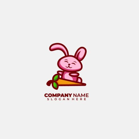 rabbit illustration logo design temp cover image.