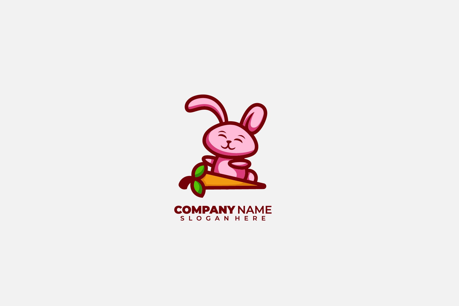 rabbit illustration logo design temp cover image.