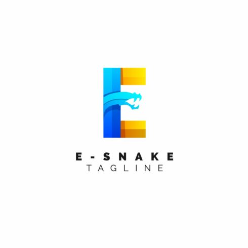 Snake Letter E Gradient Logo design cover image.