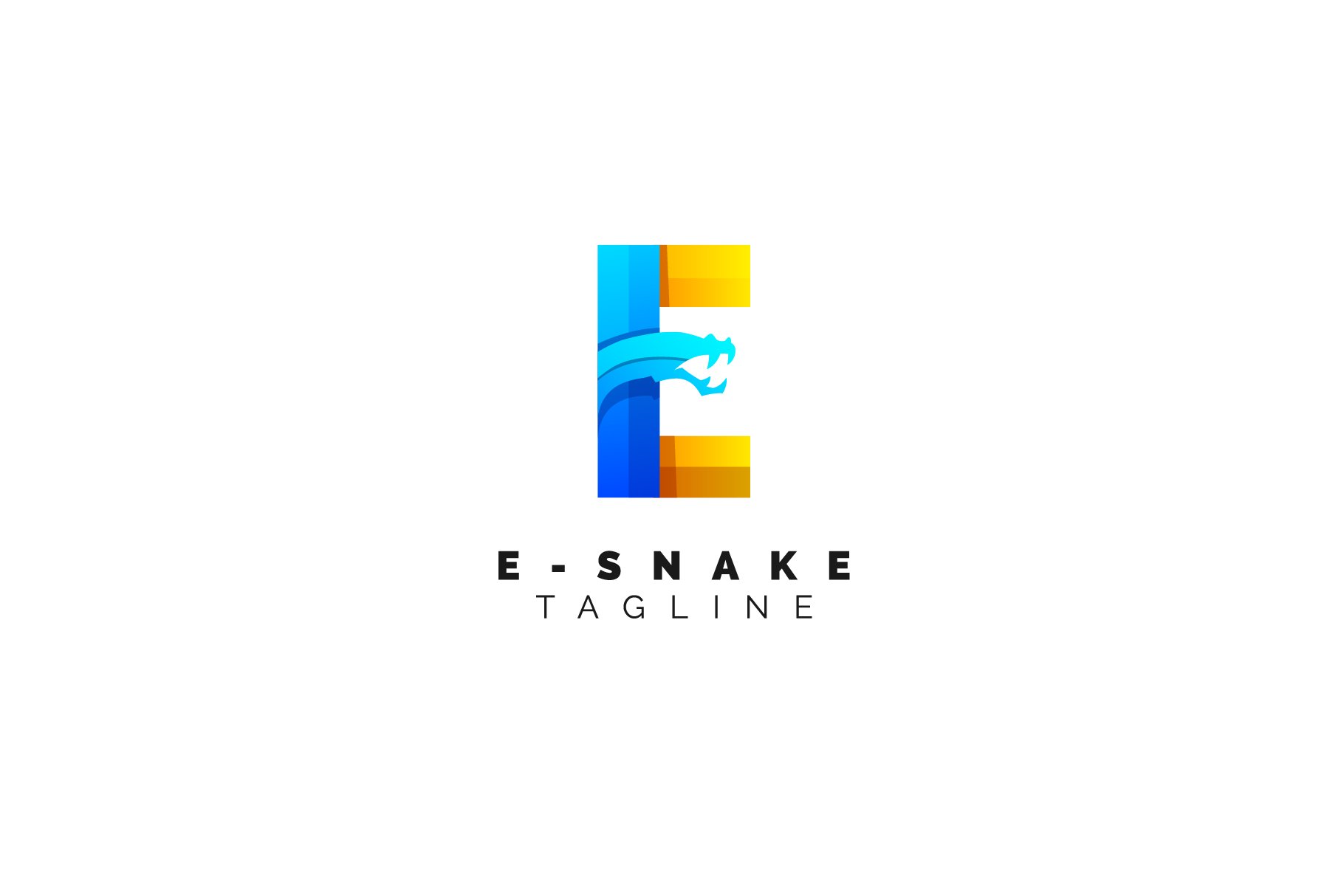 Snake Letter E Gradient Logo design cover image.