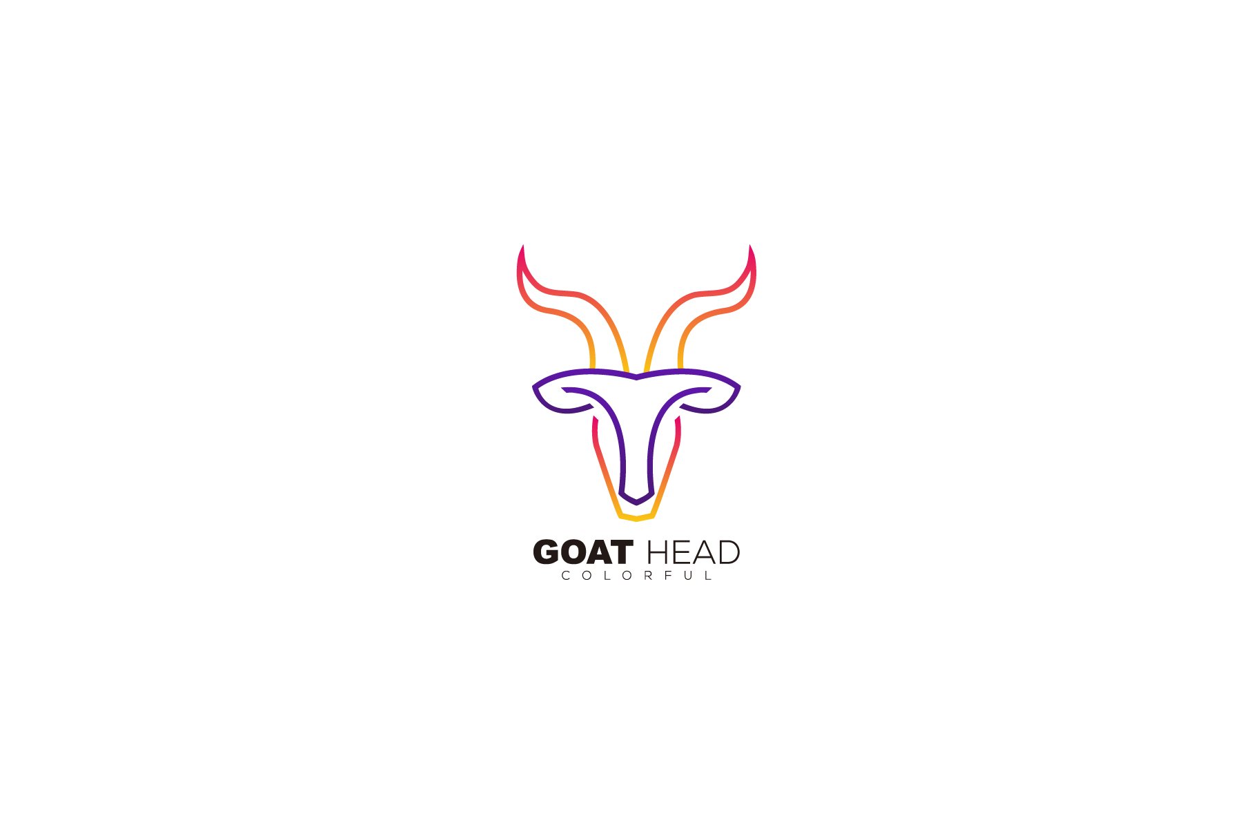 line art goat head logo template cover image.
