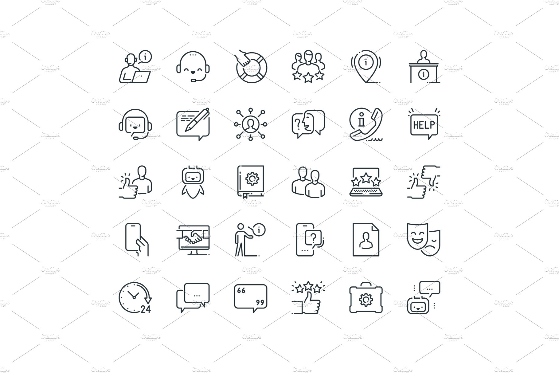 Customer Service Icons preview image.