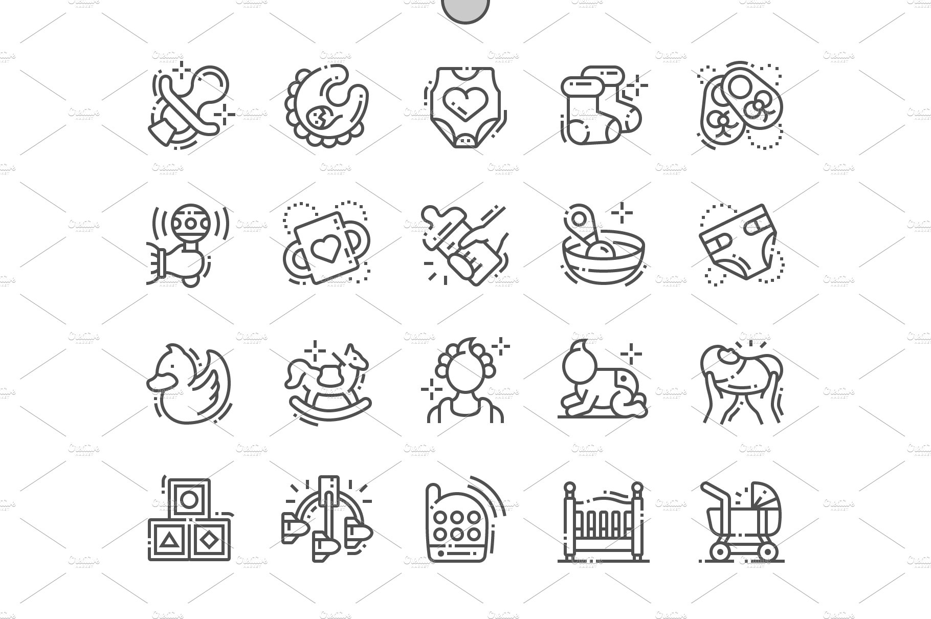 Baby Line Icons cover image.