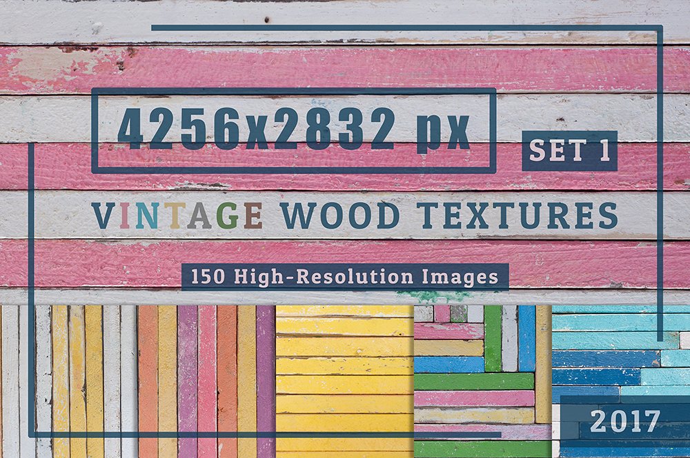 150 Vintage Wood Textures Set1 preview image.