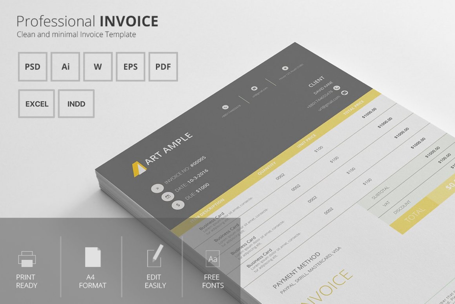 Invoice template word cover image.